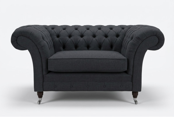 Canapé Polster Design Sofa Noir Noir 1,5 places Canapés Meubles Chesterfield