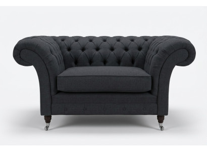 Canapé Polster Design Sofa Noir Noir 1,5 places Canapés Meubles Chesterfield