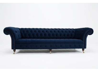 Canapé Chesterfield en velours de 4 places, canapé design, revêtement en velours.