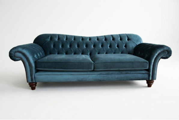 Chesterfield Sofa 4 places en tissu pour le salon
