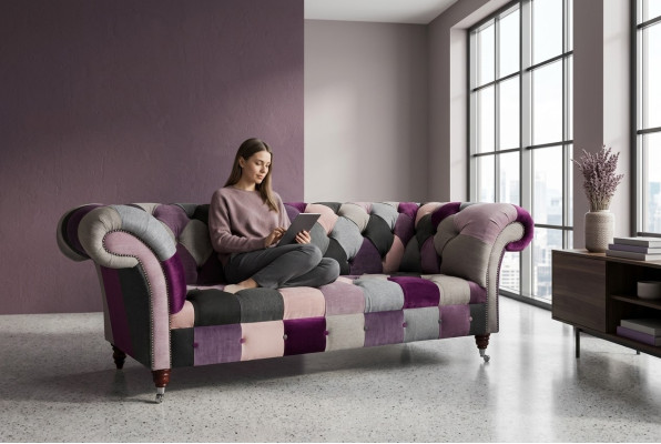 Canapé Chesterfield 3 places Tissu Designer Canapés Canapés Suite Trois places