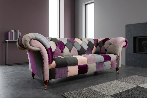 Canapé Chesterfield 3 places Tissu Designer Canapés Canapés Suite Trois places