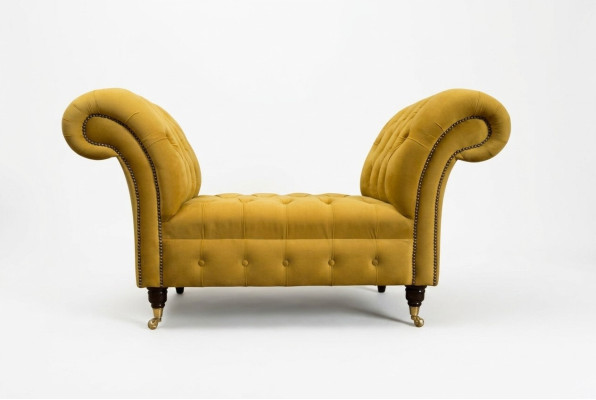 Canapé Chesterfield 1,5 places en tissu Designer Canapés Ensembles Banc Siège