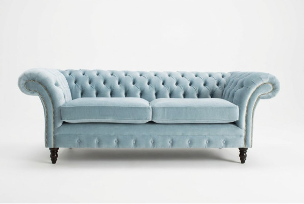 HellBlue canapé de luxe moderne Chesterfield trois places pour le salon