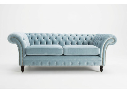 HellBlue canapé de luxe moderne Chesterfield trois places pour le salon
