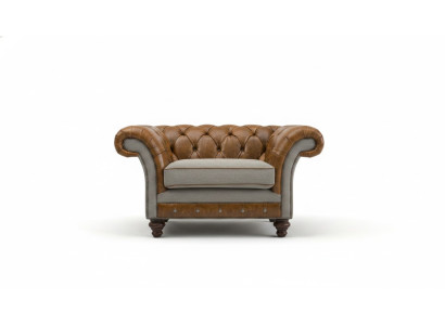 Chesterfield Design Sofa en tissu, fauteuil 1,5 places, canapé rembourré, lounge, neuf, club.