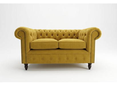 Canapé Chesterfield 2 places Canapé rembourré Canapé trois places jaune Canapés en velours neuf