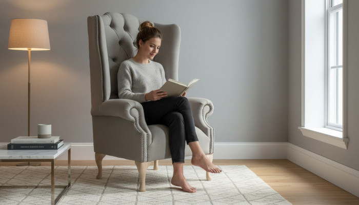 Fauteuil Chesterfield Wingback Sofa Siège rembourré Fauteuil Salon Relax Club