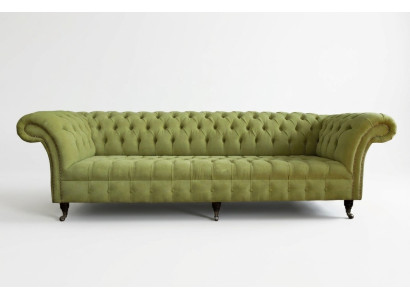 Canapé classique Chesterfield 4 places Canapés Canapés Cuir Vert Design Tapisserie