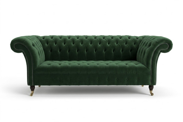 Classique Chesterfield Design Canapé 3 Places Canapé Velours Cuir grand vert neuf