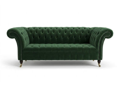 Classique Chesterfield Design Canapé 3 Places Canapé Velours Cuir grand vert neuf