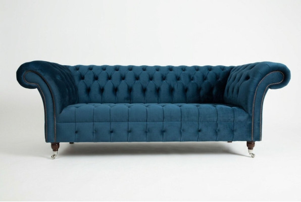 Chesterfield canapé 3 places Rembourrage Canapé Cuir Tissu Canapés Textile Style Moderne