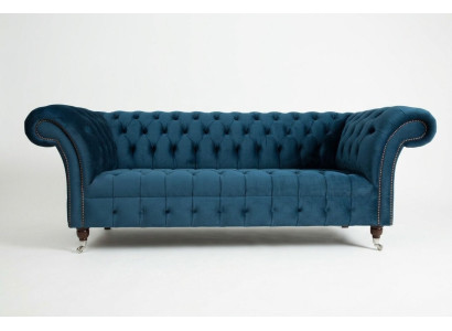 Chesterfield canapé 3 places Rembourrage Canapé Cuir Tissu Canapés Textile Style Moderne