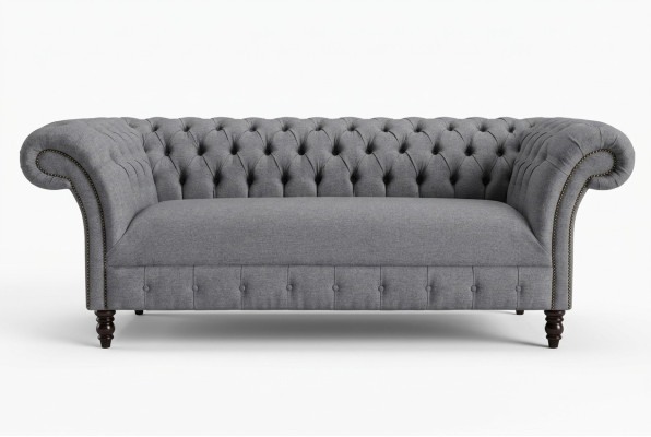 Chesterfield Canapé 3 Places Canapé en Cuir Tissu Moderne Style Tissu
