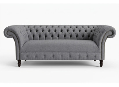 Chesterfield Canapé 3 Places Canapé en Cuir Tissu Moderne Style Tissu