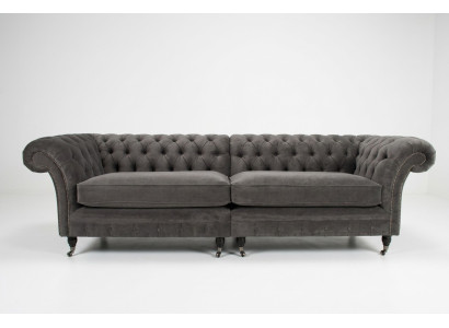 Canapé classique Chesterfield 4 places Canapés design Revêtement Cuir Marron