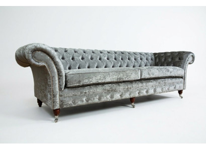 Chesterfield Gray Poslter Quatre places Designer Canapé 4 places