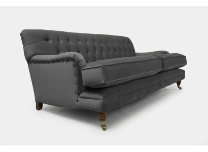 Canapé Chesterfield 3 places tapissé en tissu canapés siège salon sofa velours neuf