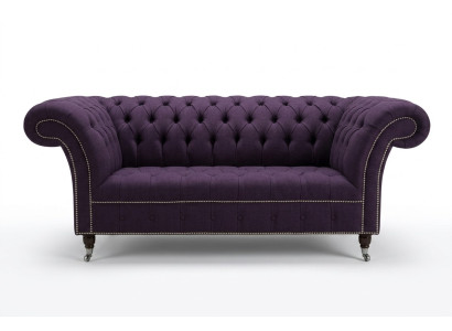 Canapé Chesterfield classique 3 places canapé sofa velours cuir design violet rembourré