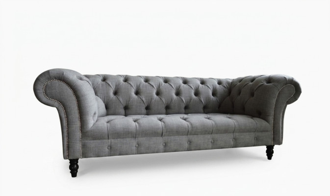 Canapé Chesterfield design 3 canapé ensemble tissu revêtement cuir Trois places Canapés