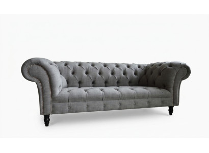Canapé Chesterfield design 3 canapé ensemble tissu revêtement cuir Trois places Canapés