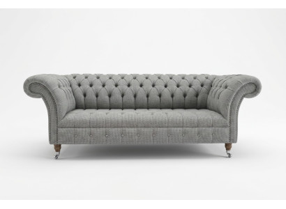 Salon Canapé Chesterfield Design Textile Canapés Canapés Trois Places Canapé Gris