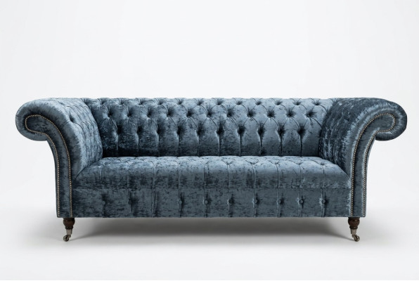Salon Canapé Chesterfield Design Textile Canapés Trois Places Gris