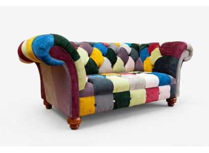 Conception moderne Canapé 2 places Chesterfield coloré Revêtement en tissu Design
