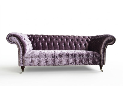 Élégant canapé 3 places chesterfield violet élégant pour salon de luxe