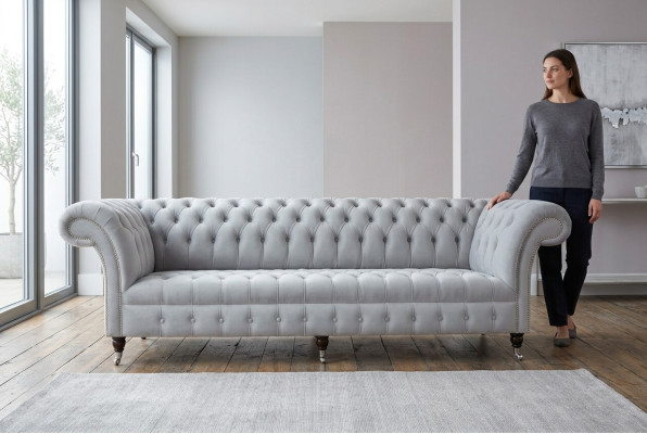 Tissu de canapé en textile Chesterfield grand canapé xxl canapés siège 265cm