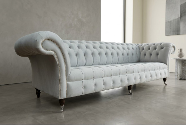 Tissu de canapé en textile Chesterfield grand canapé xxl canapés siège 265cm