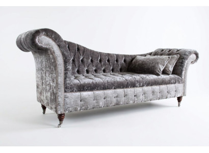 Canapé Chesterfield 3 places design gris Designer revêtement de canapé en tissu sofas design