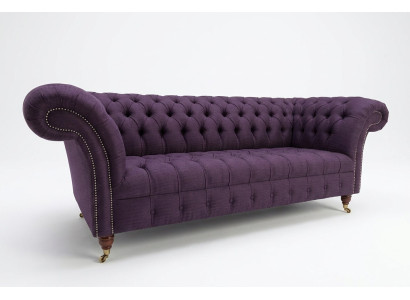 Moderne canapé trois places Chesterfield violet pour le salon