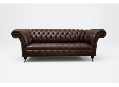 Canapé Chesterfield marron Canapé de luxe Canapé tapissé de designer