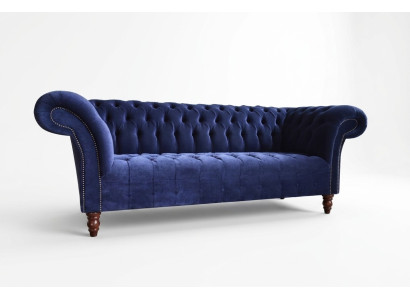 Canapé Chesterfield bleu Design Upholstery Canapés Canapés Tissu Textile en Cuir