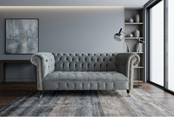 Canapé Chesterfield 3 places, canapé design, canapé en tissu, canapé trois places.