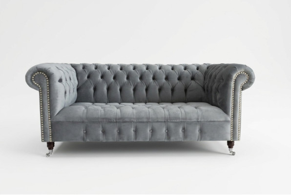 Canapé Chesterfield 3 places, canapé design, canapé en tissu, canapé trois places.