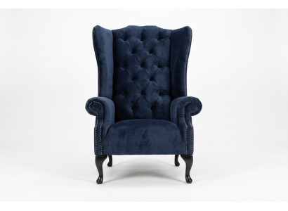 Fauteuil Chesterfield bleu, canapé, fauteuil 1 place, canapé en textile.