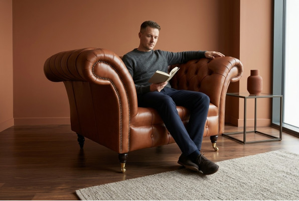 Chesterfield fauteuil canapé TV 1 place canapé en tissu rembourré neuf textile canapés