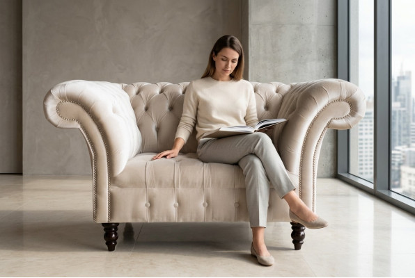 Canapé Chesterfield Sofa Tapisserie Ensemble 1,5 Places Canapés Classique Fauteuil