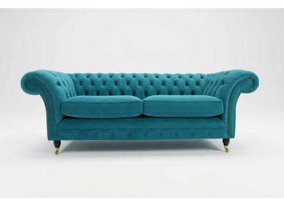 Canapé Chesterfield turquoise Designer 3 places Canapé de luxe pour salon