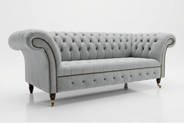 Canapé trois places moderne Chesterfield design blanc