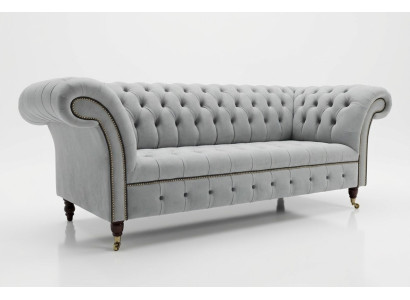 Canapé trois places moderne Chesterfield design blanc