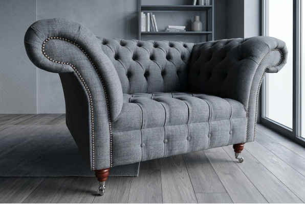 Chesterfield Design Canapé en Tissu Fauteuil 1.5 Places Canapés Lounge Neuf Club