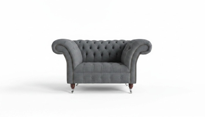 Chesterfield Design Canapé en Tissu Fauteuil 1.5 Places Canapés Lounge Neuf Club