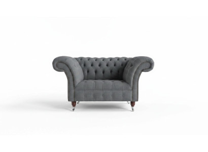 Chesterfield Design Canapé en Tissu Fauteuil 1.5 Places Canapés Lounge Neuf Club