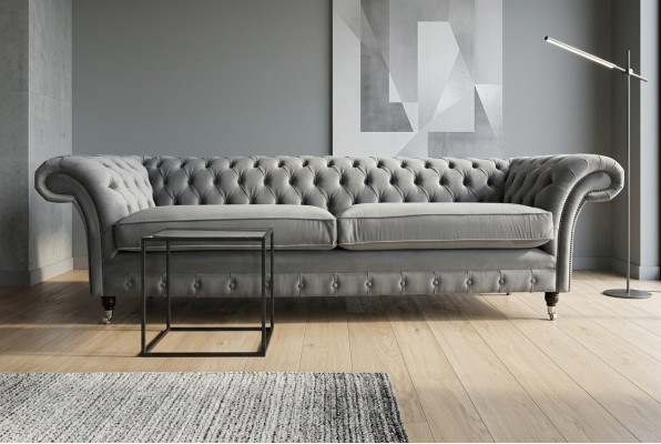 Chesterfield canapé 4 places en tissu moderne Canapé en cuir Chesterfield Textile