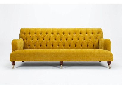 Canapé Chesterfield classique 4 places Canapés Cuir Jaune Design Tapisserie