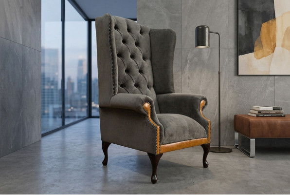 Fauteuil en velours Chesterfield, canapé, design de luxe, canapé confortable, relax, télé, neuf.