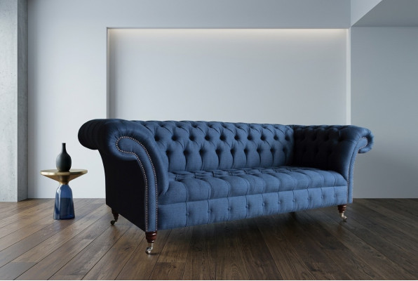 Chesterfield Canapé Couch Textile Tissu Coussin Canapés Sofas Sofa Rembourrage Velours 3 Places